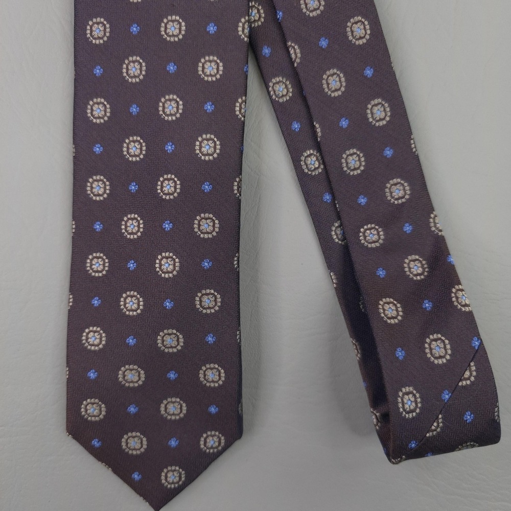 Jos A Bank Tie Mens Brown Silk Geometric‎ Floral Woven Classic Necktie Short NEW